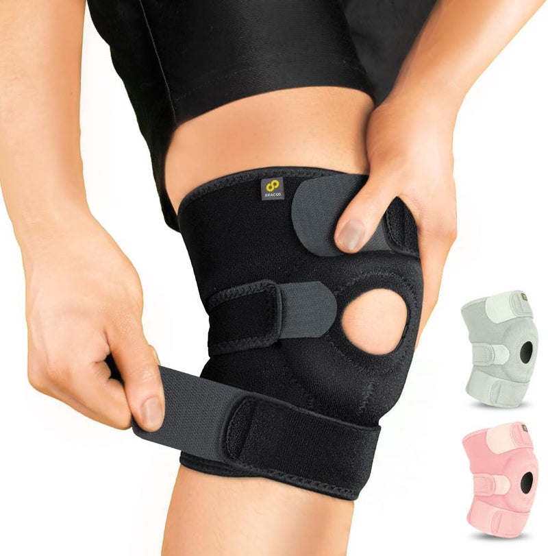 Bracoo Knee Support Brace for Men Women, Adjustable Compression Sleeve Wrap Patellar Pad Tendon - Arthritis Pain, meniscus tear, Injury Recovery, Running, Workout, KS10 - Image 1