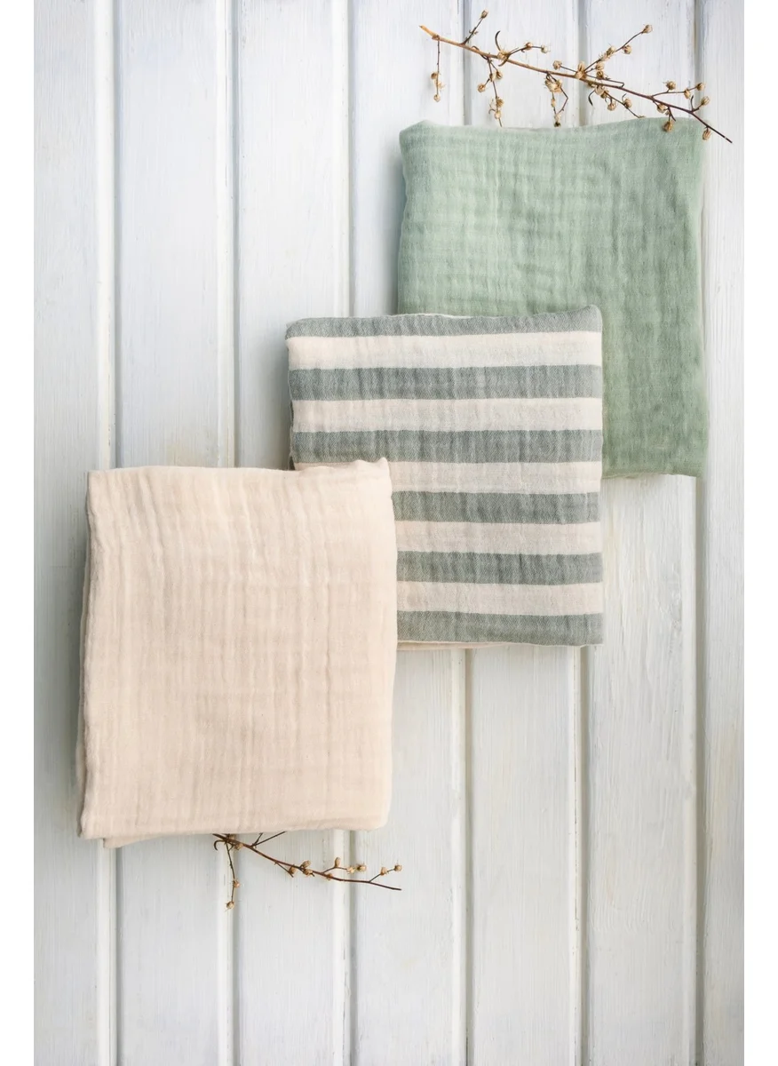 EIFIN Muslin Coverlet Set of 3 Cotton 70X80 cm