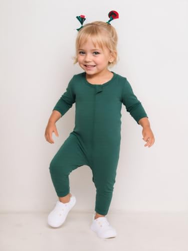 Aablexema Baby Footless Pajamas Bamboo Rayon 3pcs Unisex Infant Zipper Romper with Mitten Cuffs(Beige&Light Grey&Green,Newborn) - Image 3