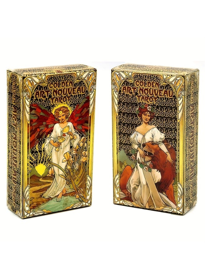 NIBEMINENT The "Art Nouveau style" tarot card game cards with exquisite patterns are highly suitable for divination, paranormal predictions and themed parties. - Image 2