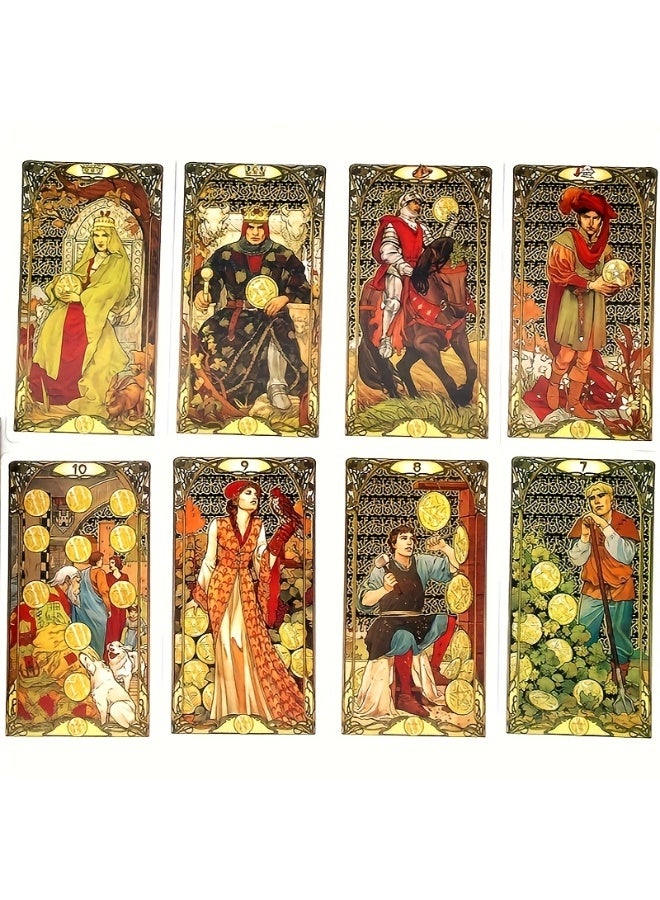 NIBEMINENT The "Art Nouveau style" tarot card game cards with exquisite patterns are highly suitable for divination, paranormal predictions and themed parties. - Image 4