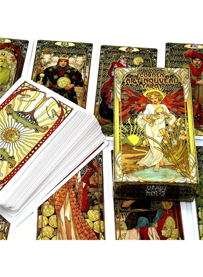NIBEMINENT The "Art Nouveau style" tarot card game cards with exquisite patterns are highly suitable for divination, paranormal predictions and themed parties. - Image 3