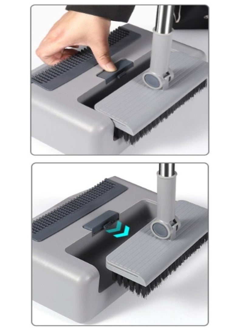 تتضمن مجموعة المكنسة والماعون 4 في 1 فرشاة، ومكنسة، وماعون، وكاشط، وقضيب سميك قابل للفصل، ومجموعة من فرش التنظيف متعددة الوظائف القابلة للفك. - Image 2