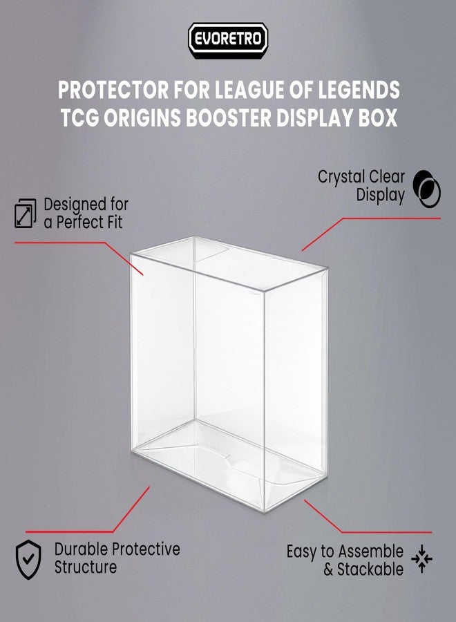 ايفورترو علبة عرض EVORETRO PET واقية متوافقة مع صندوق معززات Riftbound TCG (عبوة من 5 قطع) - علبة بلاستيكية شفافة بسماكة 0.50 مم لتخزين وعرض وحماية صندوق معززات League of Legends Riftbound - Image 5