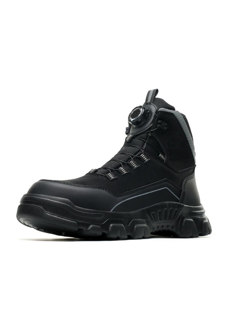 Safety Shoes Men Lightweight Fashion Rotating Button Work Shoes Air Cushion Breathable Sports Shoes Steel Toe Cap Shoes - Image 1