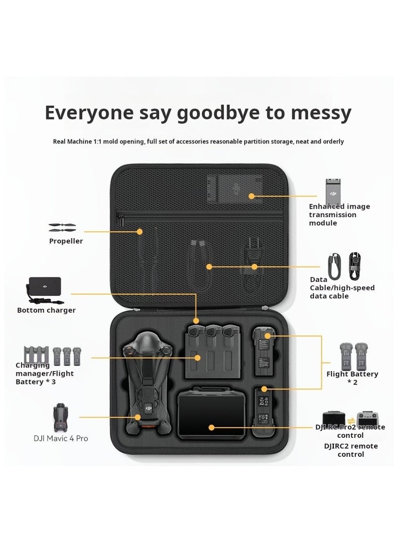 Carrying Case for DJI Mavic 4 Pro Creator Combo – Hard Shell Protective Storage Bag with Custom Fit, Shockproof Dual-Layer Lycra, Anti-Scratch, Water-Resistant, Portable Travel Drone Case - Image 3