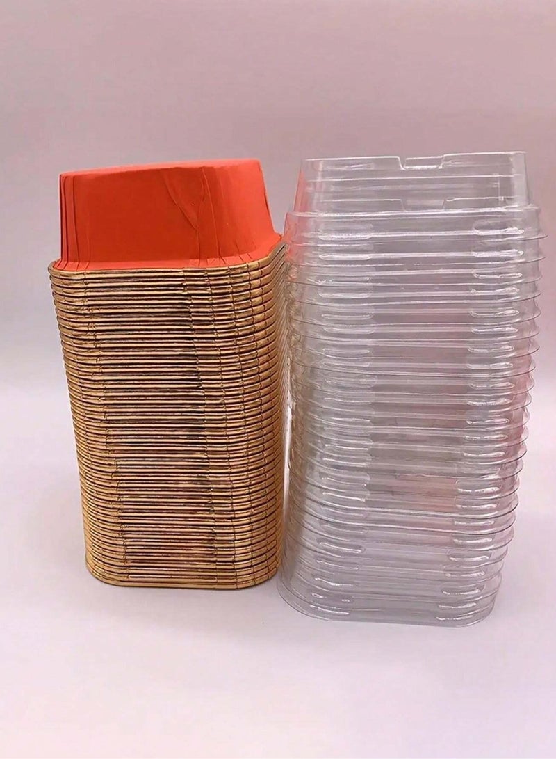 Disposable Muffin Cupcake Baking Cups, High Temperature Oven Baking Cups to Add a Special Touch to Birthdays, Weddings, Holidays and Parties 50 Pieces Without Lid  - Image 4