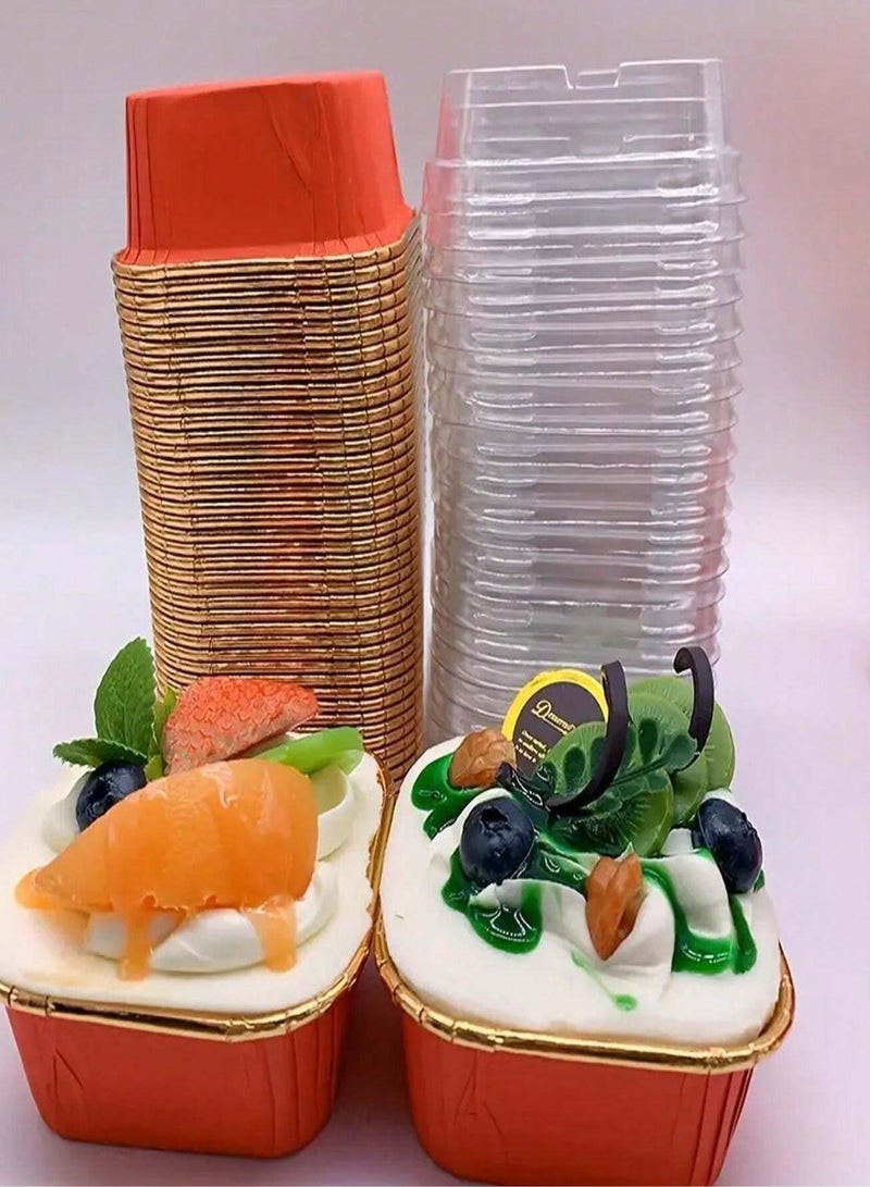 Disposable Muffin Cupcake Baking Cups, High Temperature Oven Baking Cups to Add a Special Touch to Birthdays, Weddings, Holidays and Parties 50 Pieces Without Lid  - Image 2