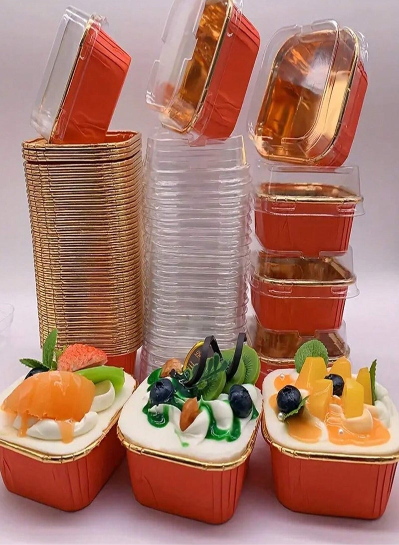 Disposable Muffin Cupcake Baking Cups, High Temperature Oven Baking Cups to Add a Special Touch to Birthdays, Weddings, Holidays and Parties 50 Pieces Without Lid  - Image 1