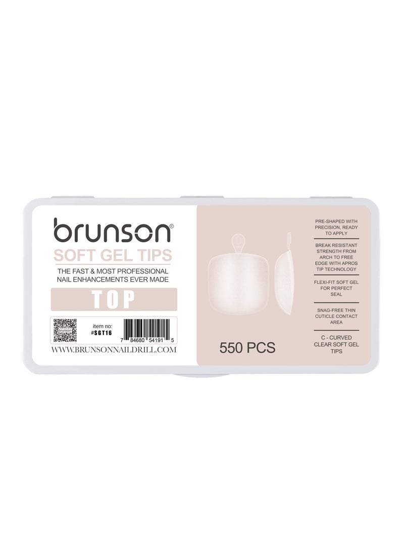 brunson Soft Gel False Toenail Extension Kit Clear Double Matte Fake Longtoes Claw for Salon DIY Acrylic Pedicure 550PCS Soft Gel C Curved Clear Gel Tips for Toe Nail Extensions 12 Sizes for Women and Nail Salons  - Image 1