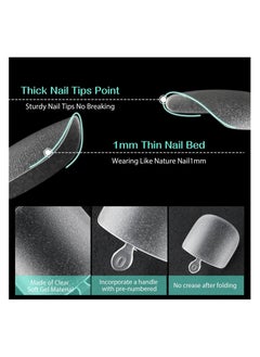brunson Soft Gel False Toenail Extension Kit Clear Double Matte Fake Longtoes Claw for Salon DIY Acrylic Pedicure 550PCS Soft Gel C Curved Clear Gel Tips for Toe Nail Extensions 12 Sizes for Women and Nail Salons  - Image 3