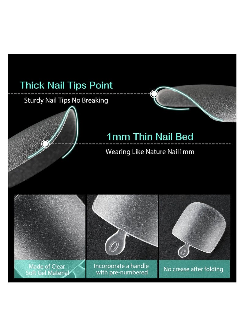 brunson Soft Gel False Toenail Extension Kit Clear Double Matte Fake Longtoes Claw for Salon DIY Acrylic Pedicure 550PCS Soft Gel C Curved Clear Gel Tips for Toe Nail Extensions 12 Sizes for Women and Nail Salons  - Image 3