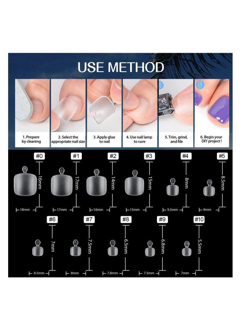 brunson Soft Gel False Toenail Extension Kit Clear Double Matte Fake Longtoes Claw for Salon DIY Acrylic Pedicure 550PCS Soft Gel C Curved Clear Gel Tips for Toe Nail Extensions 12 Sizes for Women and Nail Salons  - Image 5