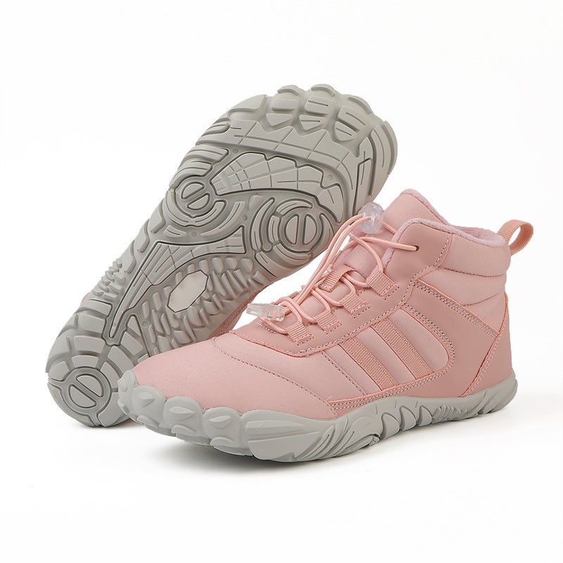 New Winter Cotton Boots for Men, Casual Cotton Shoes for Women, Velvet Thickened Snow Boots for Couples, Warm Barefoot Hiking Shoes - Image 1