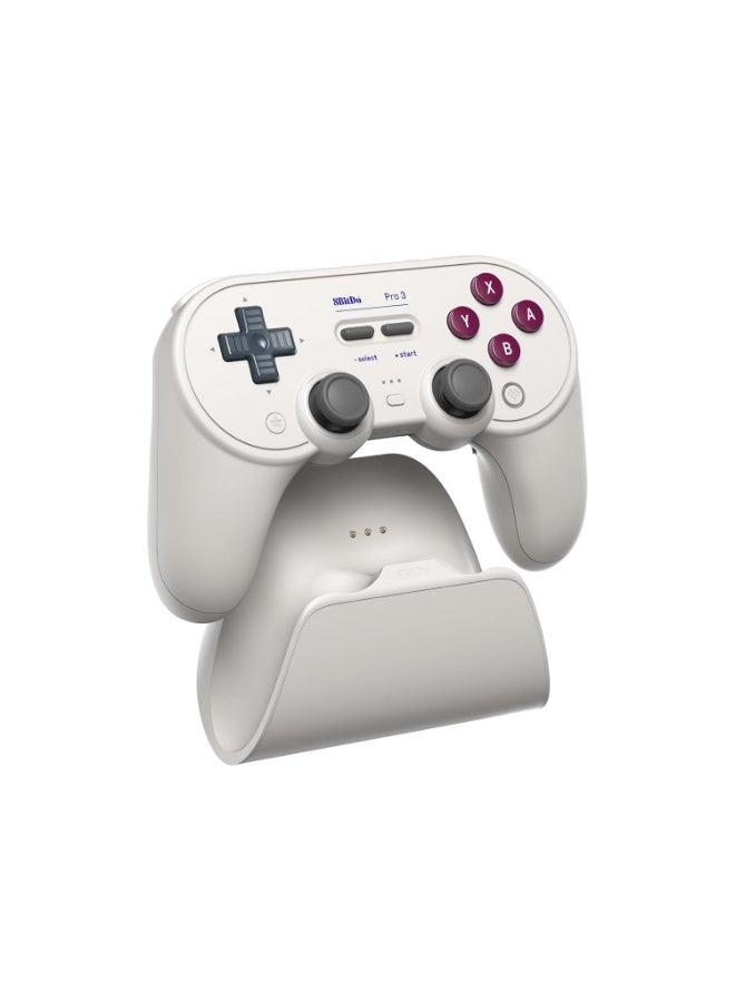 8بت دو وحدة تحكم بلوتوث 8BitDo Pro 3 لأجهزة Switch/Switch 2 - عصي تحكم TMR، أزرار ABXY قابلة للتبديل، أزرار خلفية احترافية، قاعدة شحن، مستشعرات هول، متوافقة مع أنظمة Windows وApple وSteamOS وAndroid - جي كلاسيك - Image 1