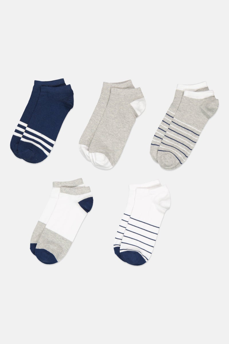 RBX Men 5 Pairs Stripe Ankle Socks, Multicolor  - Image 2