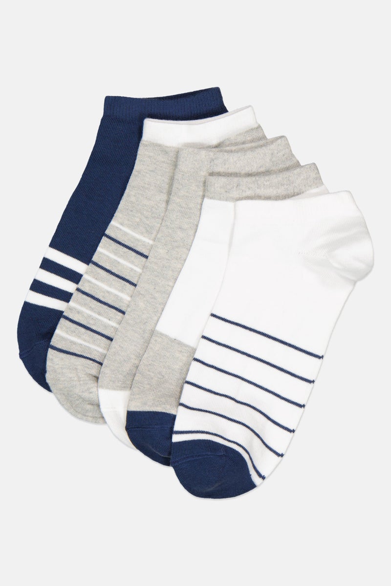 RBX Men 5 Pairs Stripe Ankle Socks, Multicolor  - Image 1