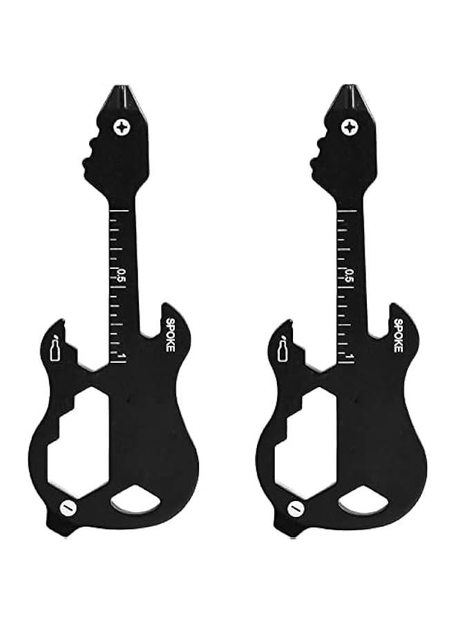 MOXO 2   TSA Keychain Multitool 12 in 1 Stainless Steel Pocket EDC Tool with Guitar Shape Design for Men - Image 1