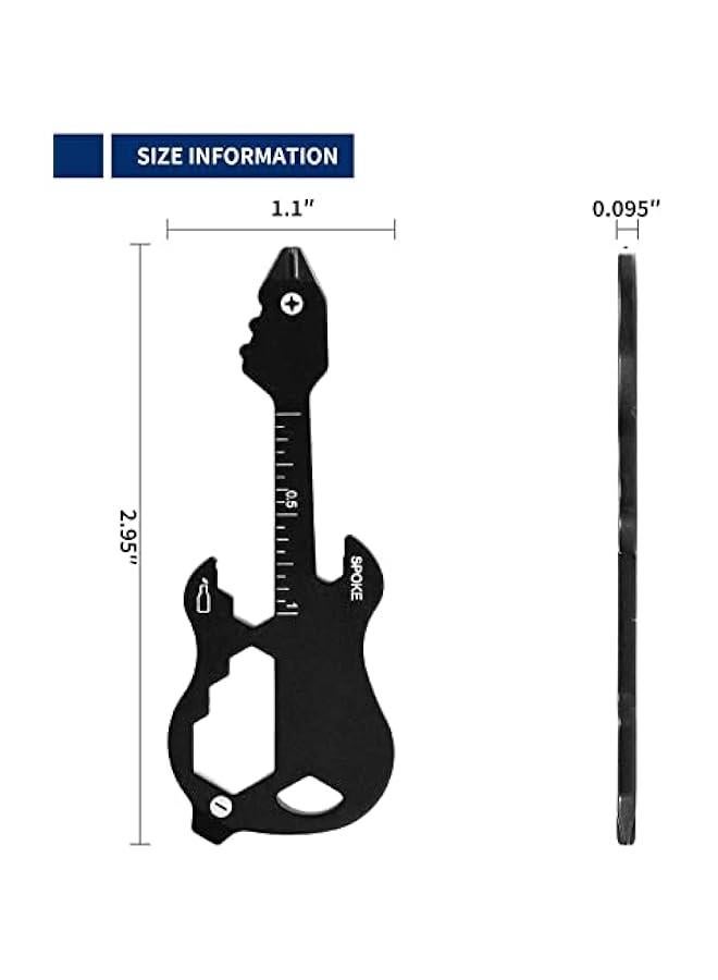 MOXO 2   TSA Keychain Multitool 12 in 1 Stainless Steel Pocket EDC Tool with Guitar Shape Design for Men - Image 5
