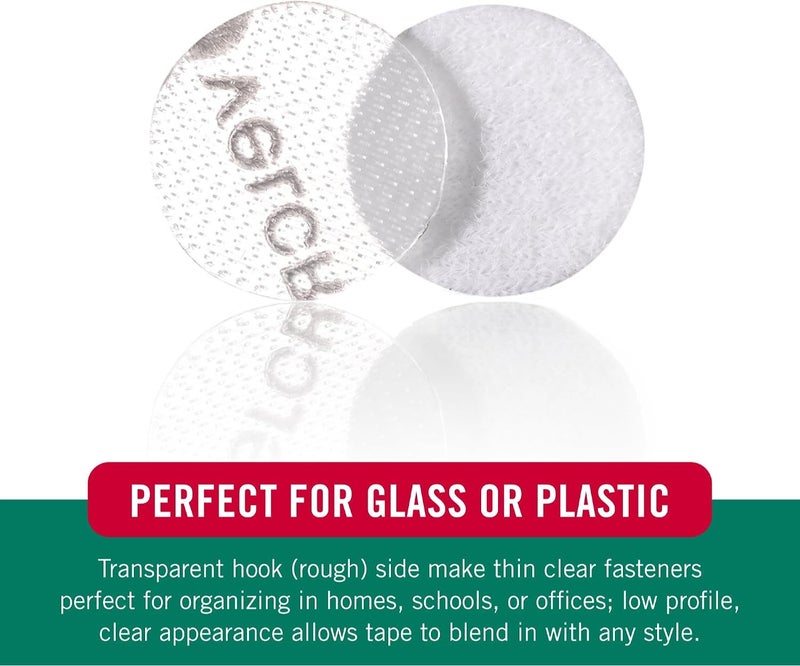Velcro Crafting Thin Dots, 15 Clear Round Reusable Fasteners, 5/8 in / 1.5 cm, Thin Hook and Loop Dots for Craft Projects, Paper Crafts, Cards, Envelopes and DIY Use - Image 2