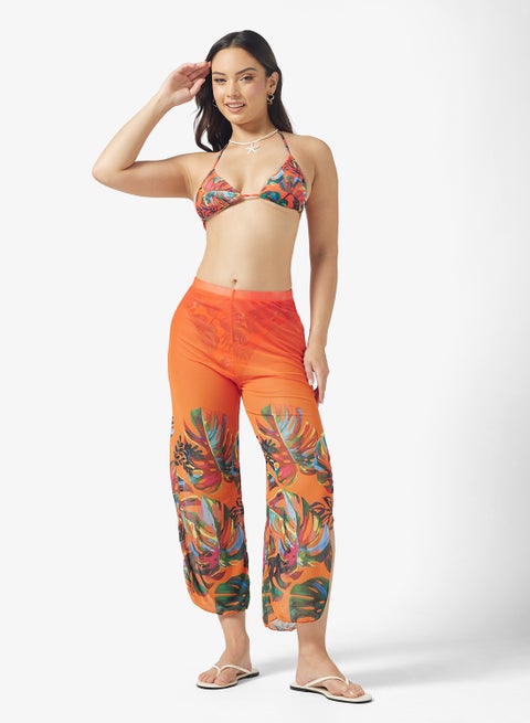 طقم بيكيني من قطعتين مع بنطلون