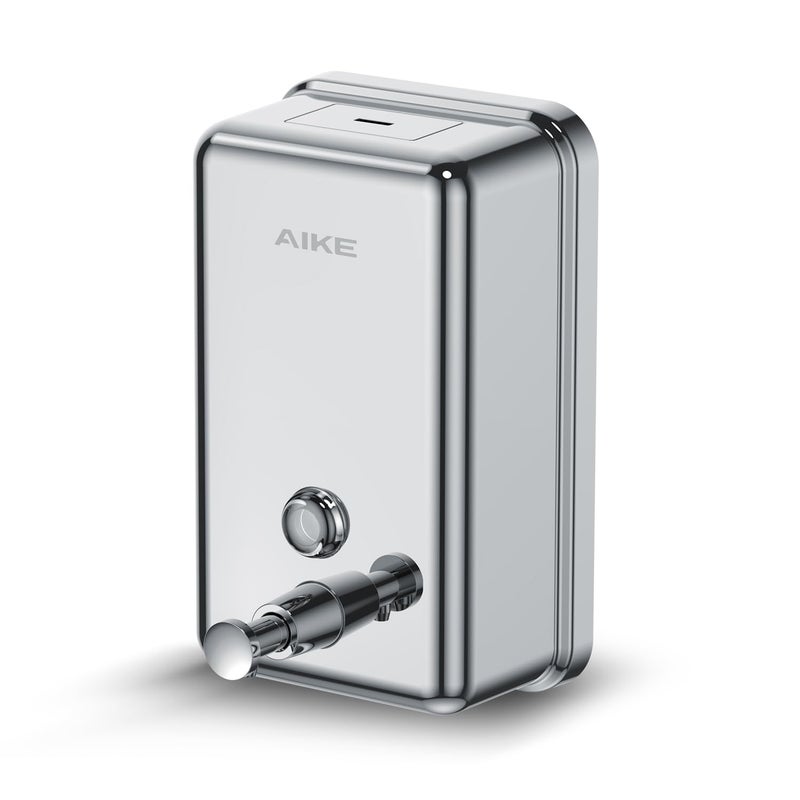 AIKE 37oz Surface Mount Stainless Steel Soap Dispenser for CommercialPolished Stianless Steel Finish Model AK1003