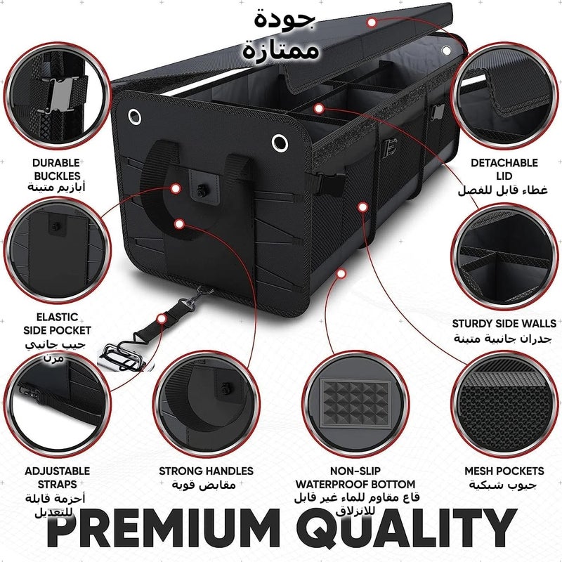 XICEN SUV Trunk Organizer - Collapsible Multi-Compartment Storage Bag for Car Accessories, 90L - Image 2