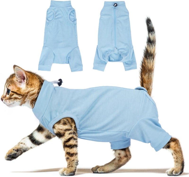 ADNIKIA Cat Recovery Suit with Hind Legs, Breathable Onesie After Surgery Female for Abdominal Wounds or Skin Diseases, Anti-Licking Full Body Pet Surgical Pajamas, E-Collar Alternative Wear - Image 1