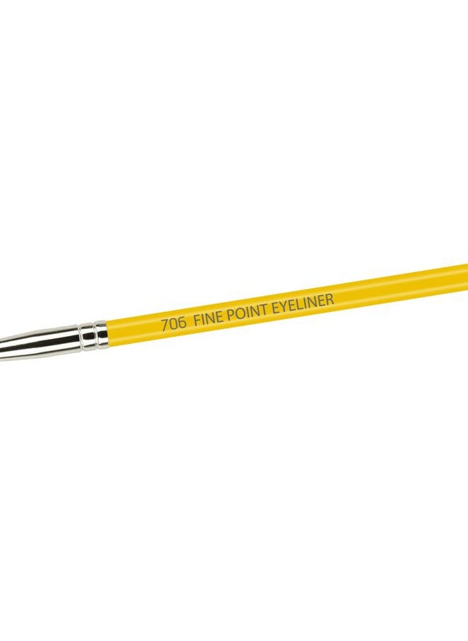 Bdellium Tools Bdellium Tools Professional Makeup Brush - Studio Series 706 Fine Point Eyeliner - With Soft Synthetic Fibers, For Ultra-Fine Detail and Lining (Yellow, 1pc)  - Image 4