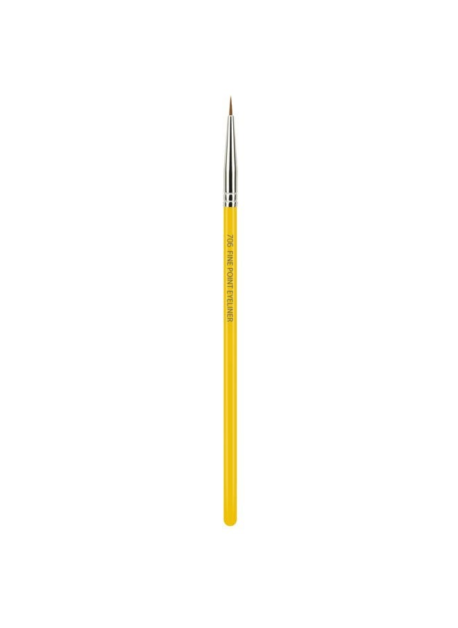 Bdellium Tools Bdellium Tools Professional Makeup Brush - Studio Series 706 Fine Point Eyeliner - With Soft Synthetic Fibers, For Ultra-Fine Detail and Lining (Yellow, 1pc)  - Image 3