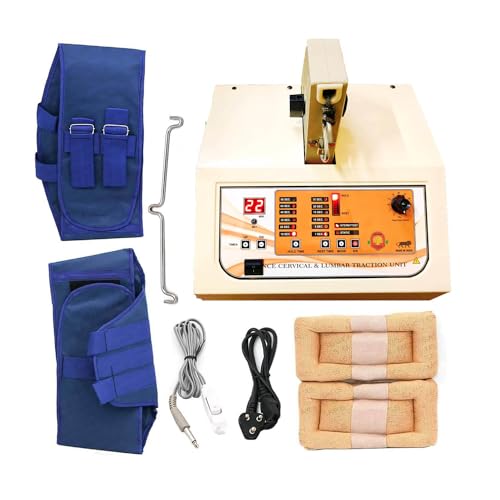NARAYANI TRADERS Professional Digital Traction Machine for Cervical & Lumbar – Microprocessor Controlled Motorized Spinal Decompression Unit with Static & Intermittent Modes – Includes Pelvic, Thoracic & Neck Belts – 1 Year Warranty (White) - Image 1