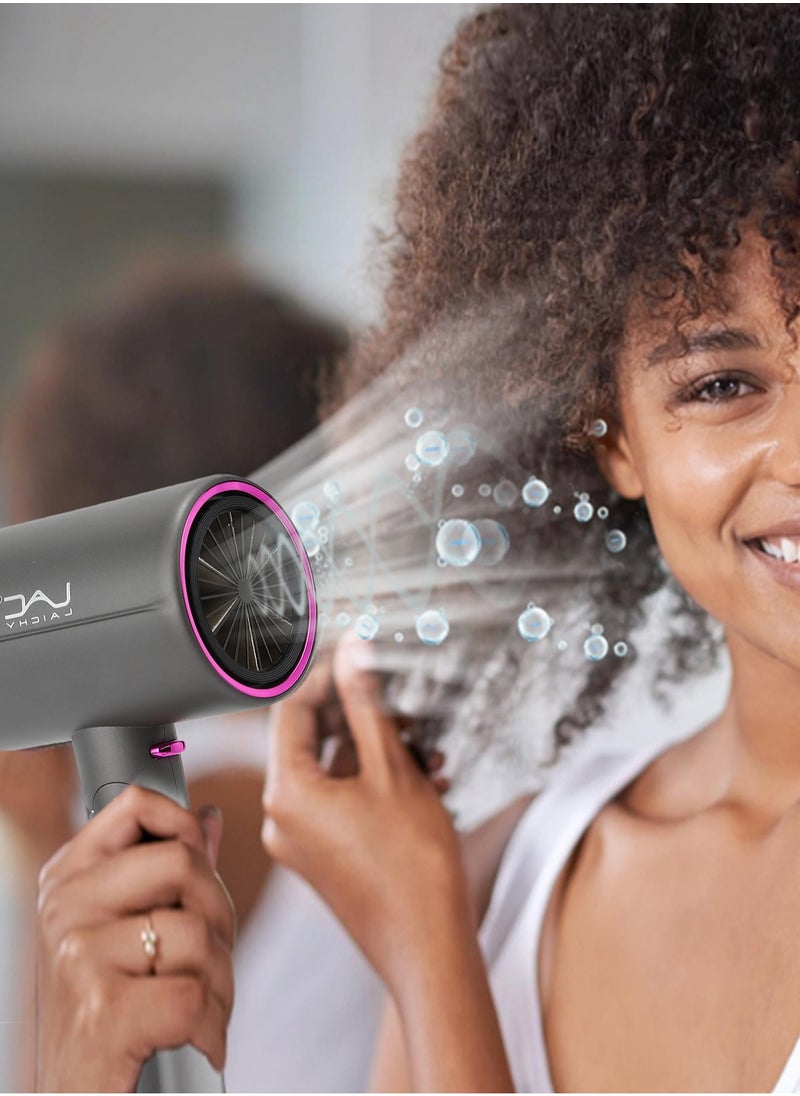 LAC LAICHY - Salon Hair Dryer Professional Ionic Blow dryers 2000W Thermo-Control Hairdryer Fast Drying Low Noise Foldable with Concentrator and Diffuser - Image 1