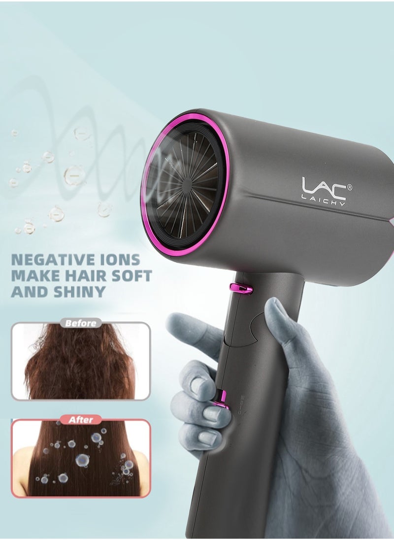 LAC LAICHY - Salon Hair Dryer Professional Ionic Blow dryers 2000W Thermo-Control Hairdryer Fast Drying Low Noise Foldable with Concentrator and Diffuser - Image 1