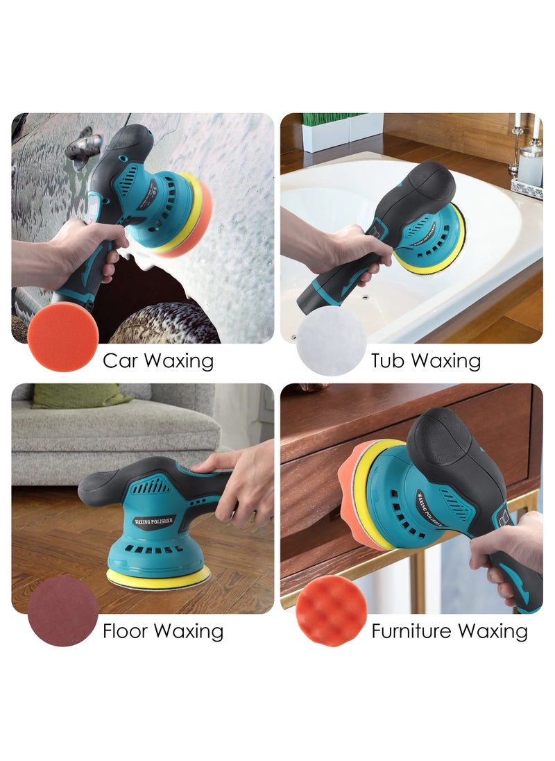VIVP - Upgrade Cordless Car Buffer Polisher Kit, Polishing Wax Machine for Car Detailing, 2 Pcs Batteries, 8 Variable Speed 2800-5500RPM, Orbital Polisher for Car Boat Polishing Waxing - Image 1