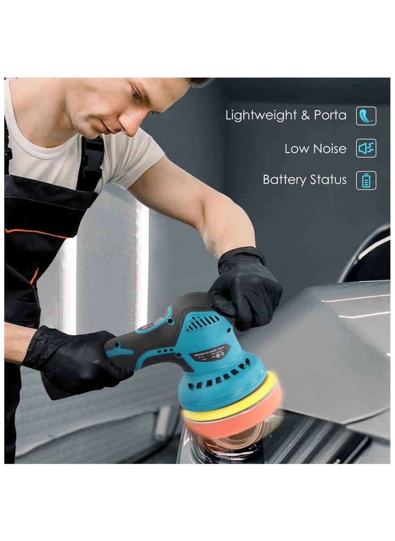 VIVP - Upgrade Cordless Car Buffer Polisher Kit, Polishing Wax Machine for Car Detailing, 2 Pcs Batteries, 8 Variable Speed 2800-5500RPM, Orbital Polisher for Car Boat Polishing Waxing - Image 1