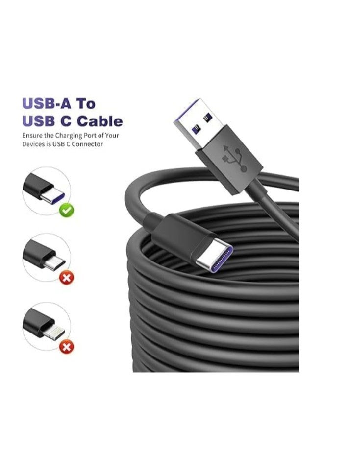 Reacon USB A TO USB C Cable Long Power Extension Cord for Xiaomi Mi Camera 2K/CCTV/Blink Mini 2/eufy Indoor Cam Security Cameras, USB to USBC Outdoor Indoor Cord with Wire Clips Cable Nails (10.0 Meters) - Image 3