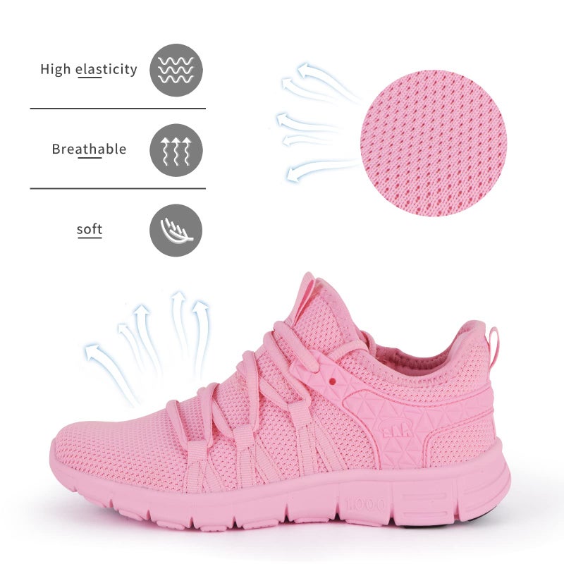 INZCOU Running Shoes Lightweight Tennis Shoes Non Slip Gym Workout Shoes Breathable Mesh Walking Sneakers Pink Purple 8.5women / 7.5men - Image 5