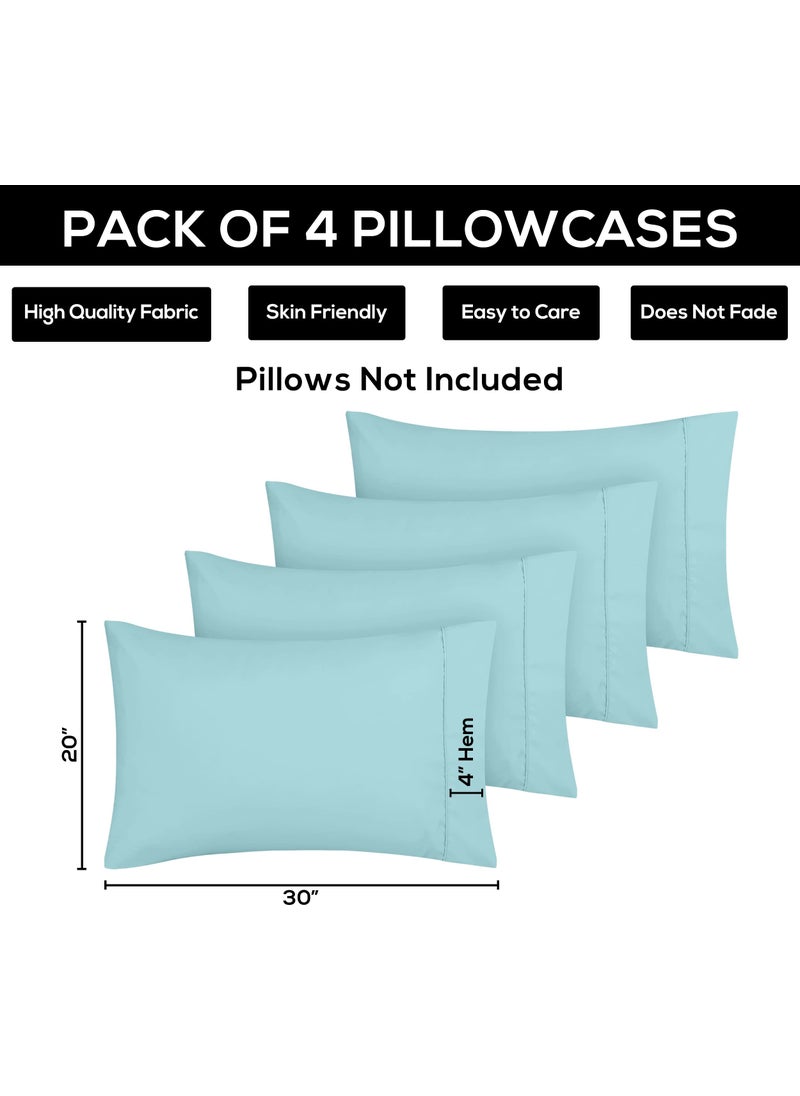 Utopia Bedding Utopia Bedding Queen Pillow Cases - 4 Pack - Envelope Closure - Soft Brushed Microfiber Fabric - Shrinkage and Fade Resistant Pillow Covers Queen Size 20 X 30 Inches (Queen  Spa Blue)  - Image 3