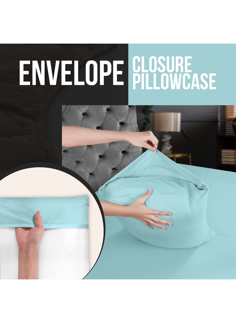 Utopia Bedding Utopia Bedding Queen Pillow Cases - 4 Pack - Envelope Closure - Soft Brushed Microfiber Fabric - Shrinkage and Fade Resistant Pillow Covers Queen Size 20 X 30 Inches (Queen  Spa Blue)  - Image 4