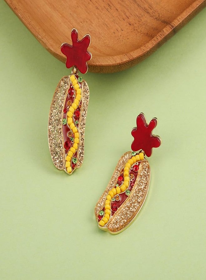 Madison Tyler Colorful Fun Food Earrings - Hot Dog Dangle Earrings for Holiday, Summer Beach Parties - Image 5