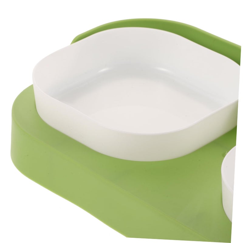 Non Slip Dual Pet Bowl For Cats And Dogs Feeding And Water Dish Light Green - Image 4