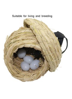 Generic Birds Nest Straw Eco-Friendly Straw Birdhouse 100% Natural Fiber Bird Nest Hut Cozy Resting Breeding Place with Birds Toy for Medium-Sized Parrots Conures Cockatiel,Large  - Image 4