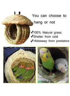 Generic Birds Nest Straw Eco-Friendly Straw Birdhouse 100% Natural Fiber Bird Nest Hut Cozy Resting Breeding Place with Birds Toy for Medium-Sized Parrots Conures Cockatiel,Large  - Image 5
