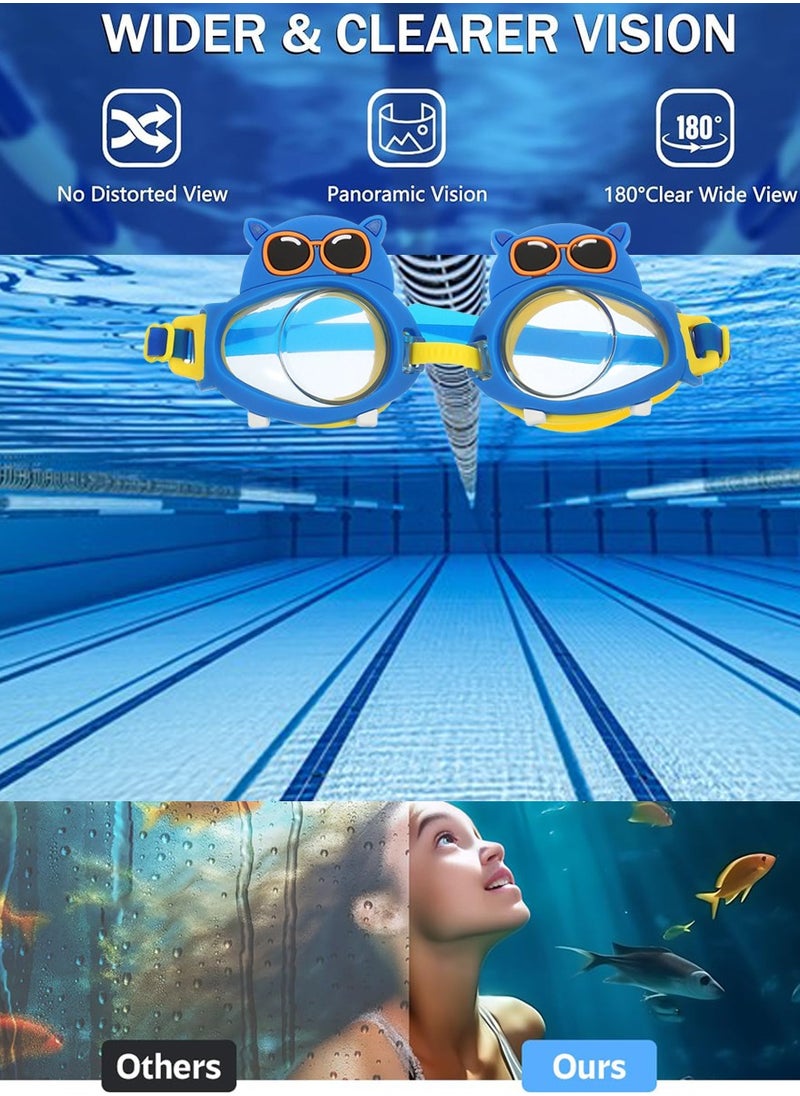QUTOOB - Swim Goggles for Kids Super Cute Swimming Goggles With Clear and Wide Vision, No Leaking Swimming Goggles UV Protection Swim Eye Wear Glasses, , Soft And Durable Swimming Goggles For Children - Image 1