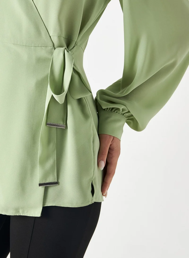 Iconic Puff Sleeve Wrap Top
