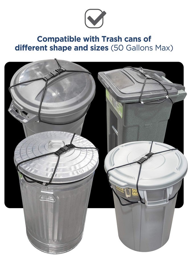 Encased Trash Can Lock for Animals/Raccoons, Nylon Bungee Cord Heavy Duty Large Outdoor Garbage Lid Lock (Trash Can NOT Included) - Image 4