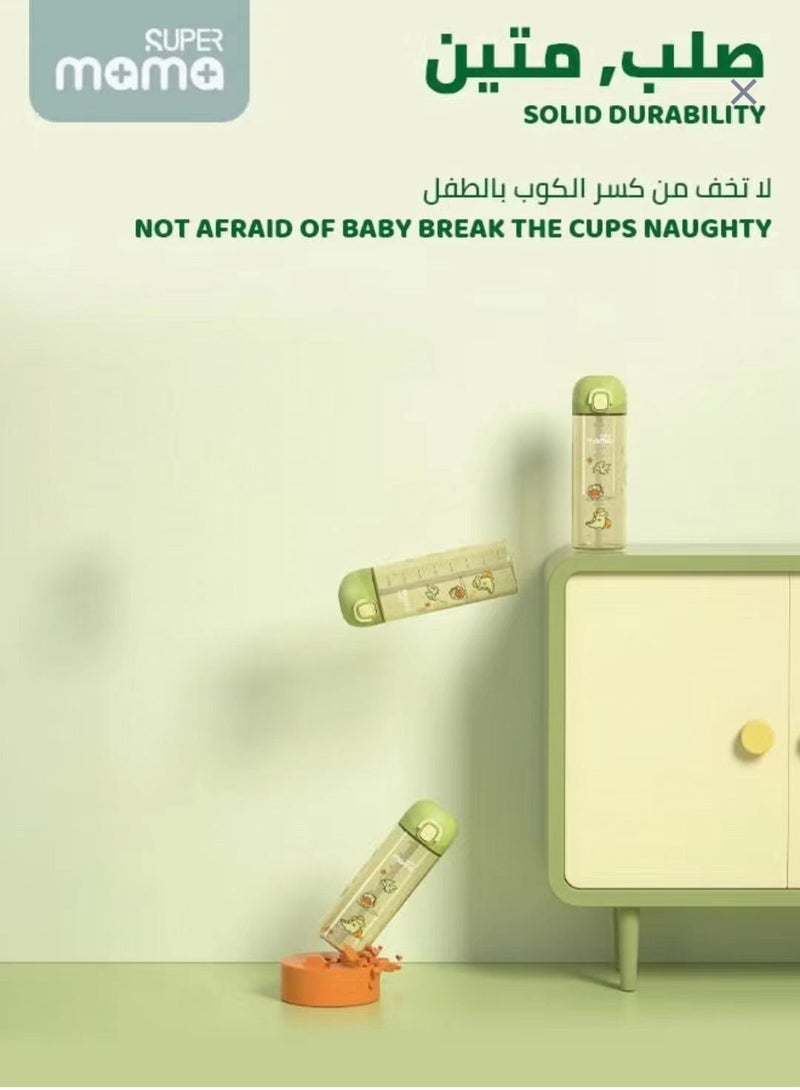 سوبر ماما PPSU مانعة للتسرب زجاجة مياه الشرب سترو كأس الرياضة للأطفال دون برا - Image 4