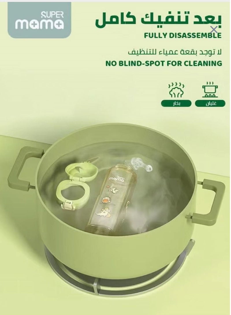 سوبر ماما PPSU مانعة للتسرب زجاجة مياه الشرب سترو كأس الرياضة للأطفال دون برا - Image 2