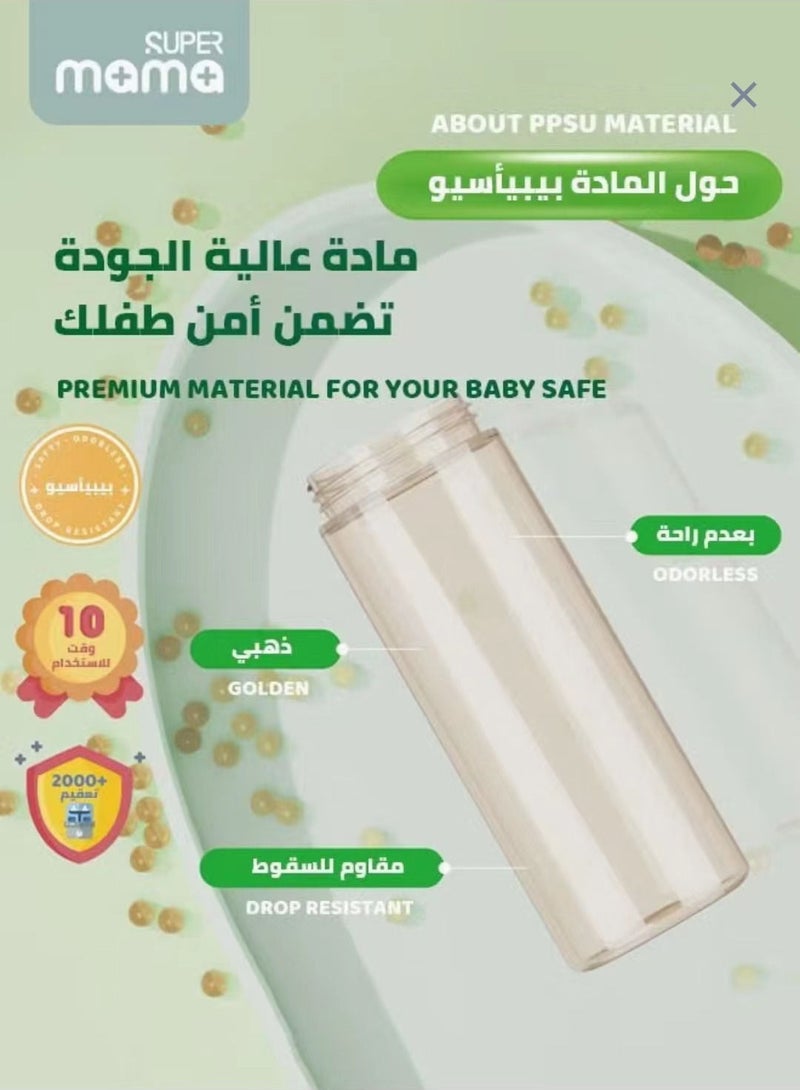سوبر ماما PPSU مانعة للتسرب زجاجة مياه الشرب سترو كأس الرياضة للأطفال دون برا - Image 5