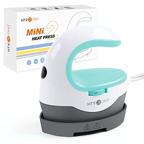 HTVRONT Heat Press Mini Heat Press Machine, Small Heat Press Portable Iron Press Machine for T Shirts, Hats, Heating Transfer Projects (Mint) - Image 1